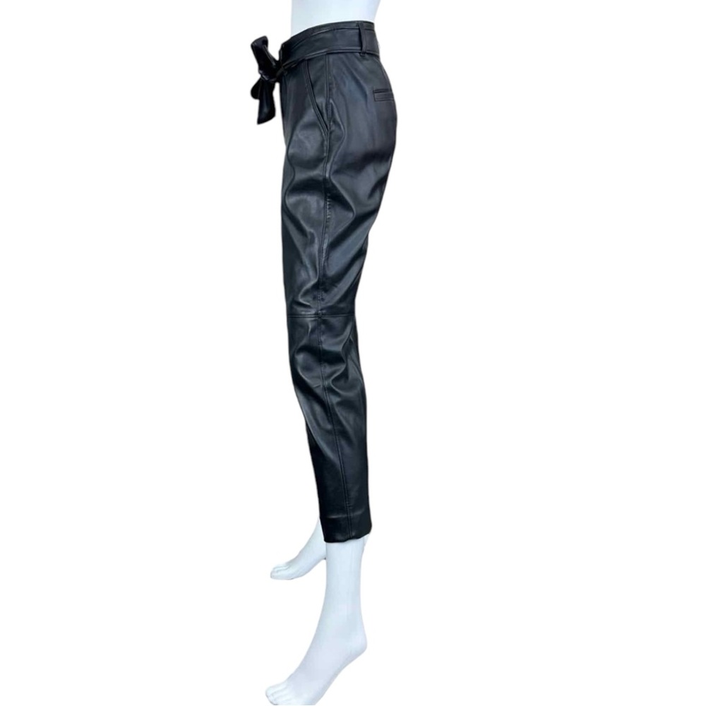 White House Black Market Black Vegan Leather Pants Size 4 E0214 - Picture 4 of 13